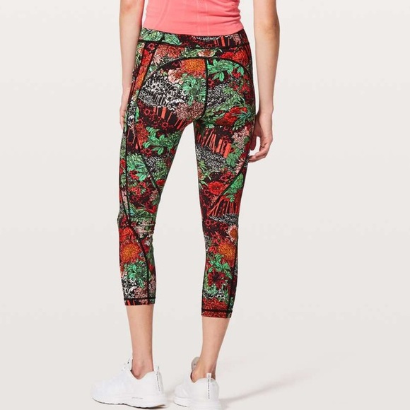 lululemon athletica Pants - Lululemon Time To Sweat Crop Leggings 4 Zen Garden Multicolor